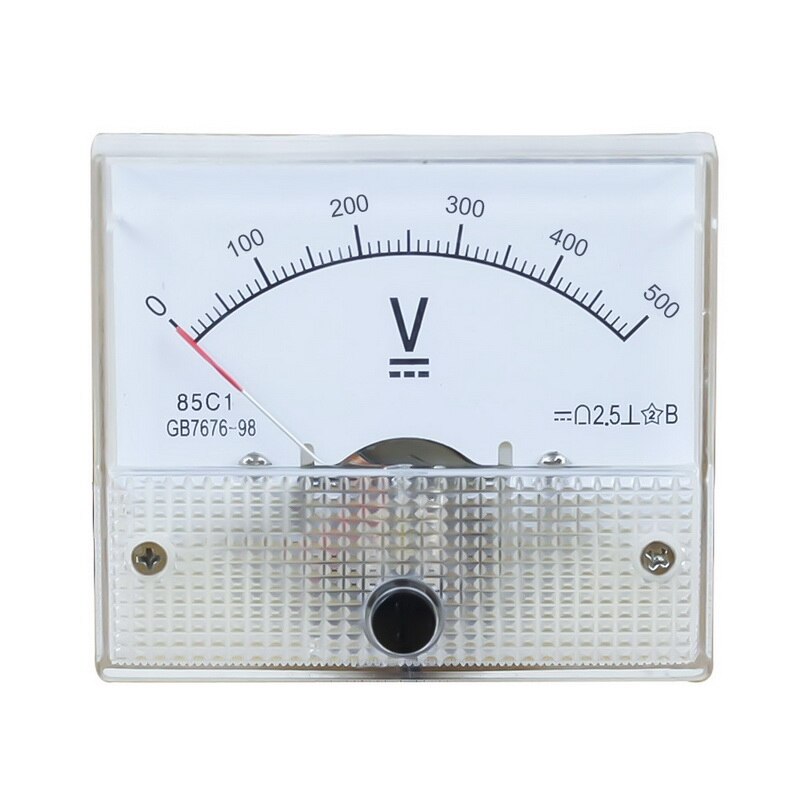 Dc 30V Analoge Panel Volt Voltage Meter Voltmeter Gauge 85C1 5V 10V 15V 20V 30V 50V 100V 200V 300V Mechanische Spanning Meter: 500V