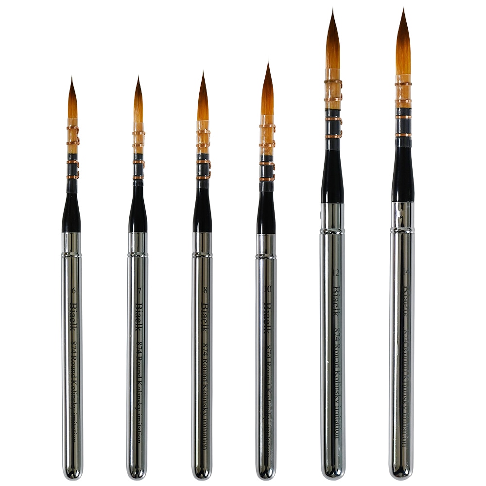1PC 874Round Kolinsky Imitation Hair Rinsin Handle Watercolor Acrylic Artist Art Tool Supplies Paint Brush