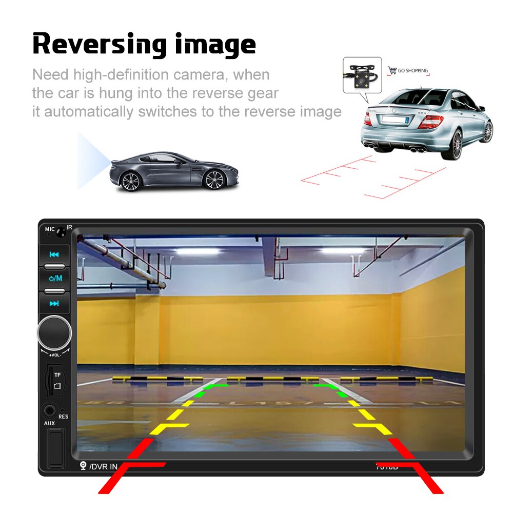 Podofo Autoradio 2 Din Car Radio 7&quot; HD Touch Screen Audio Stereo 7018B/7023B Video MP5 Multimedia Player For Nissan Toyota Kia