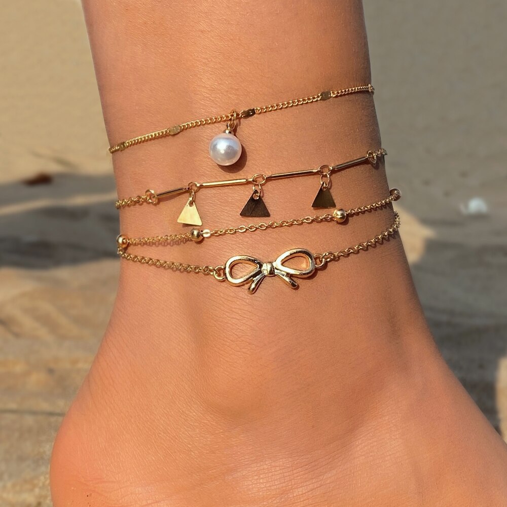 FNIO-tobillera de mariposa Bohemia para mujer, sandalias descalzas de ganchillo, joyería para el pie, pulsera para el tobillo, cadena para la pierna, 2022: FN30014093