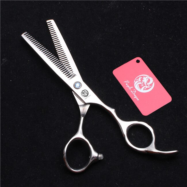 6 Inch 17Cm 440C Paarse Draak Dunner Schaar Snijden Schaar Kapper & #39S Schaar Dubbele Tanden Professionele haar Schaar: Grijs