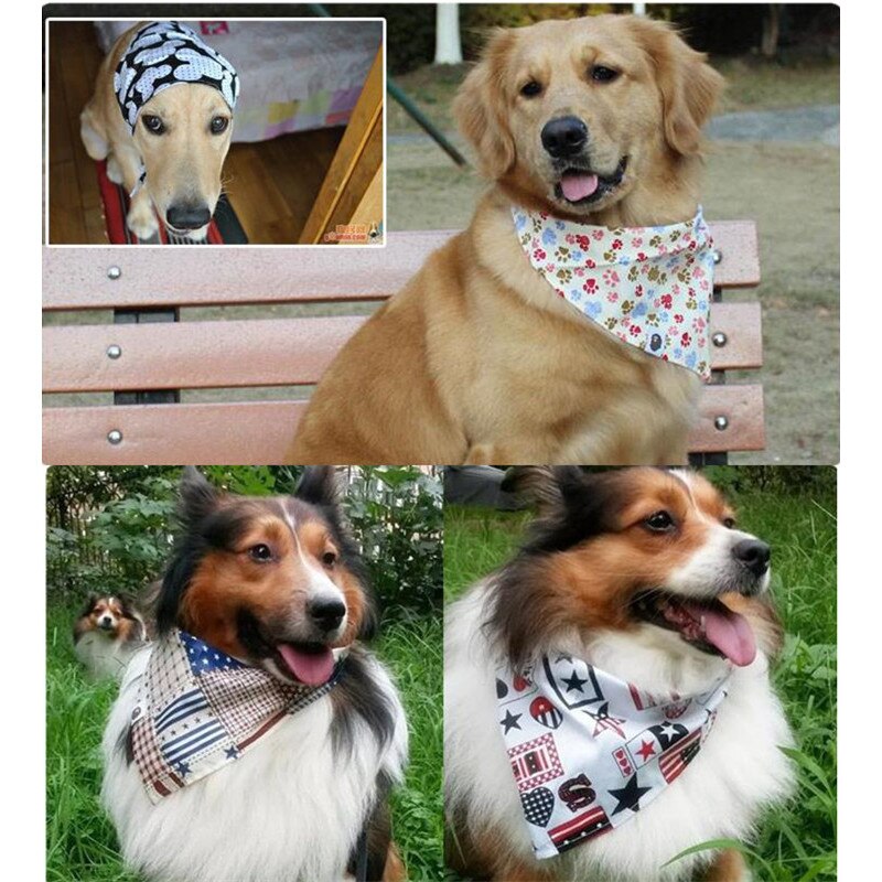 50pc/ lot bomull katt hund bandanas för små stora hundar halsdukar krage haklappar husdjur hund grooming tillbehör