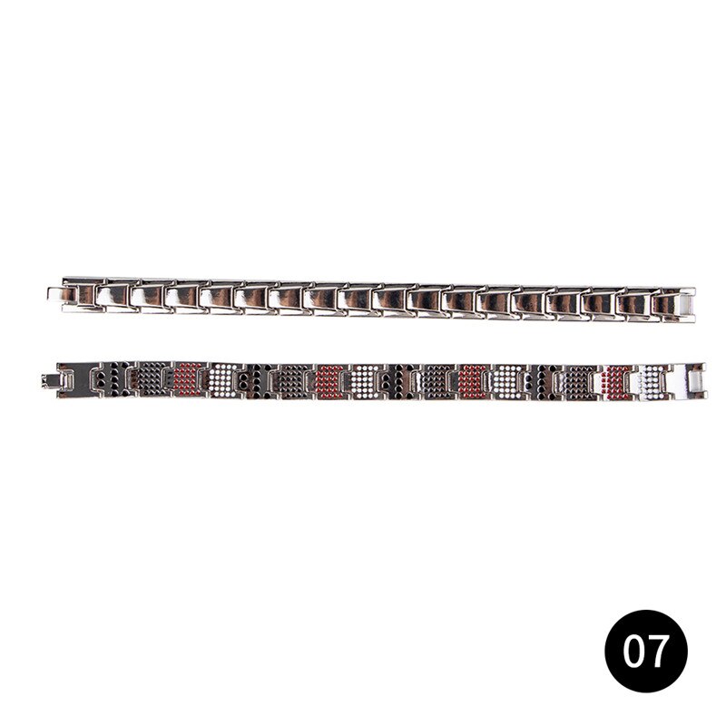 Pulsera magnética saludable para mujeres, brazaletes de magnetita con imanes de terapia de poder, joyería para el cuidado de la salud, inoxidable: Type1 07