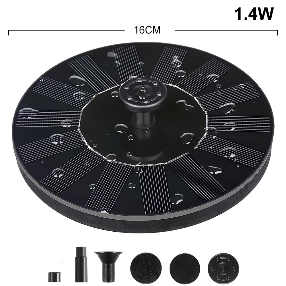 7V Solar Fountain Watering kit Power Solar Pump Pool Pond Submersible Waterfall Floating Solar Panel Water Fountain For Garden: 16cm