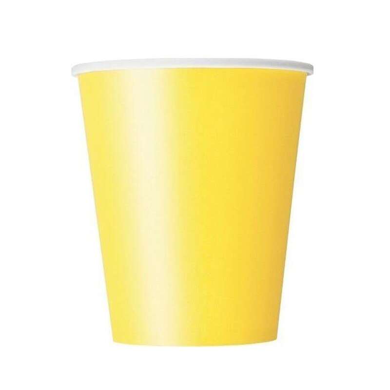20 stk merke papirkopper 9oz ensfargede papirkopper bursdagsfest servise catering engangs tykk farget: Gul