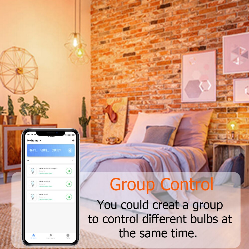 Dimmable 7W E26 E27 WiFI Smart Light Bulb LED RGB Lamp App operate Alexa google home smartphone Assistant Control Night light