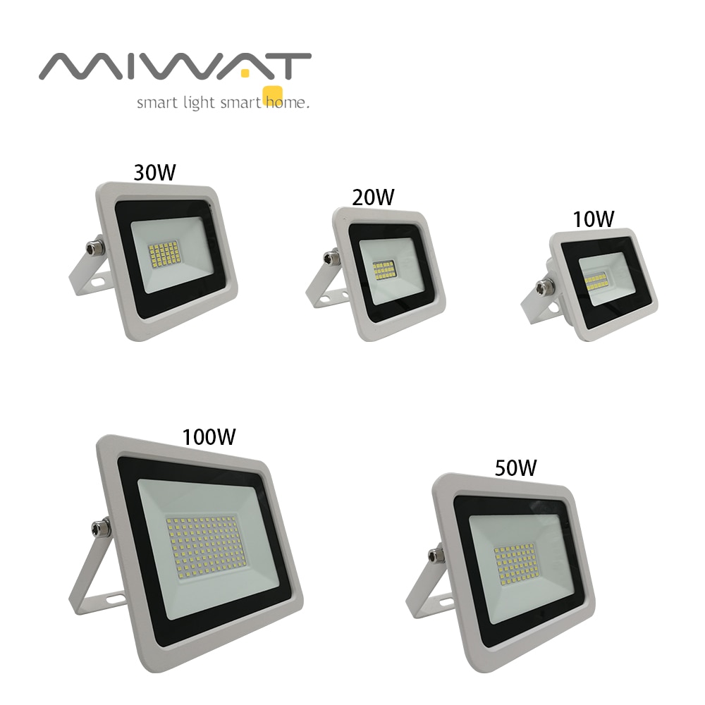 10W 20W 30W 50W 100W LED Floodlight White Reflector LED Flood Light AC 220V IP68 LED Spotlight Wall Outdoor landscape Lighting