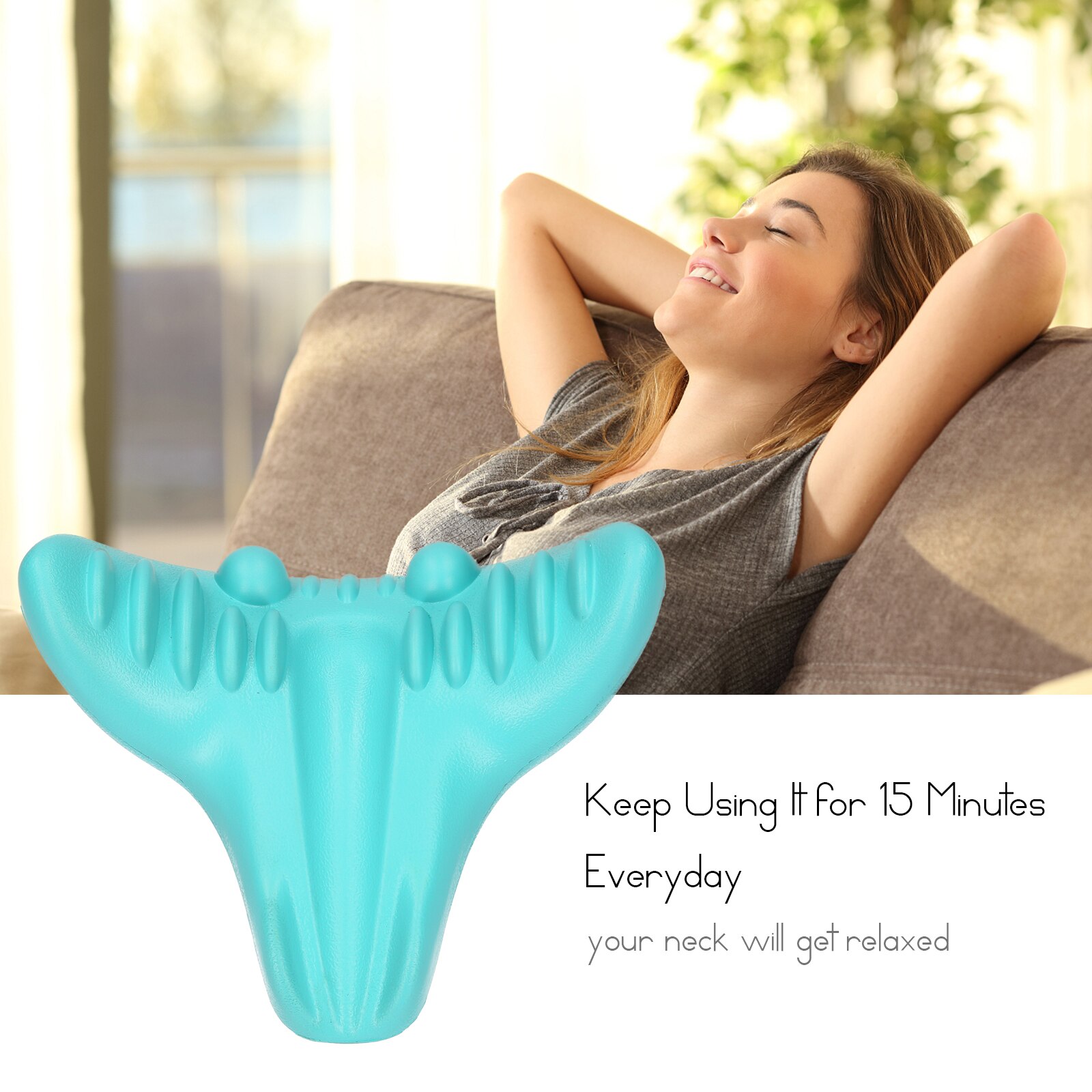 Neck Massager Relaxation Neck Pillow for Pain Relief Neck Shoulder Relaxer Neck Stretcher Neck Support Pain Relief Device