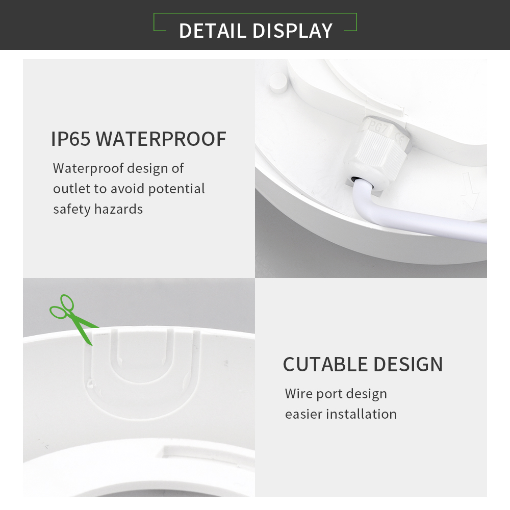 Round / Oval LED Moisture Proof Ceiling Lamp IP65 Waterproof Bathroom Outdoor Garden Yard Lamp, 16W 20W Modern Wall Lamp Light