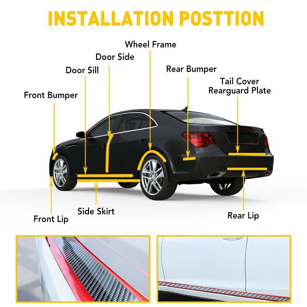 Autosticker Plak Beschermer Strip Diy Auto Beschermende Film Koolstofvezel Auto Dorpel Zijspiegel Anti Kras Tape