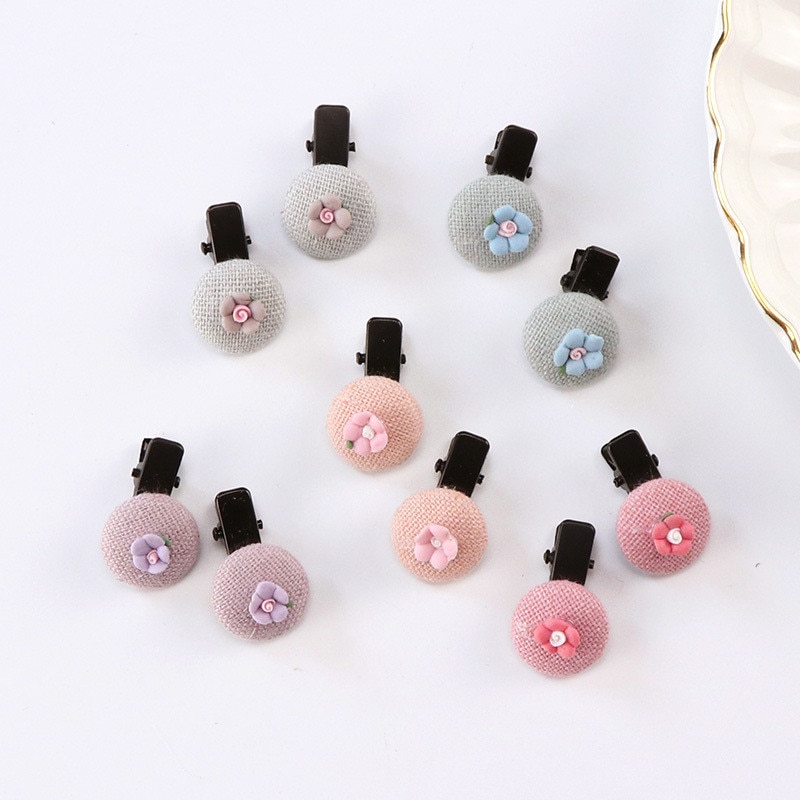 2 stuks/set effen geruite bloemen haarspeldjes voor meisjes, schattige ster haarbandjes voor kinderen en babyhaaraccessoires