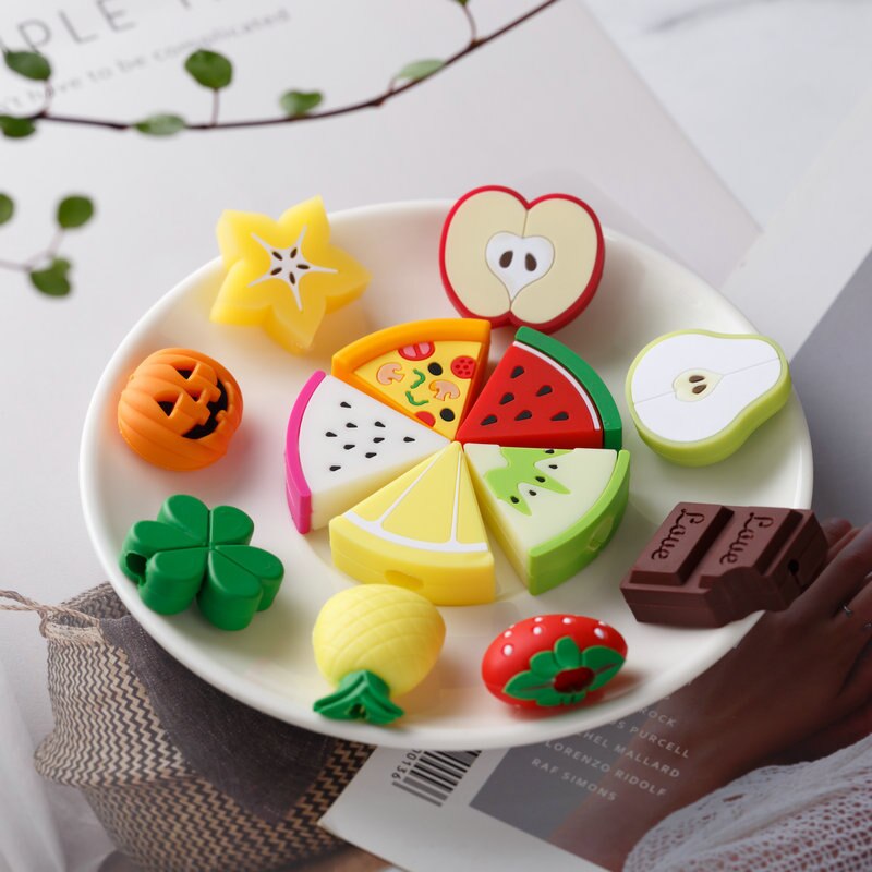 Zachte Leuke Cartoon Fruit Kabel Bite Telefoon Oplader Kabel Protector Cord Data Line Cover Versieren Smartphone Draad Accessoires