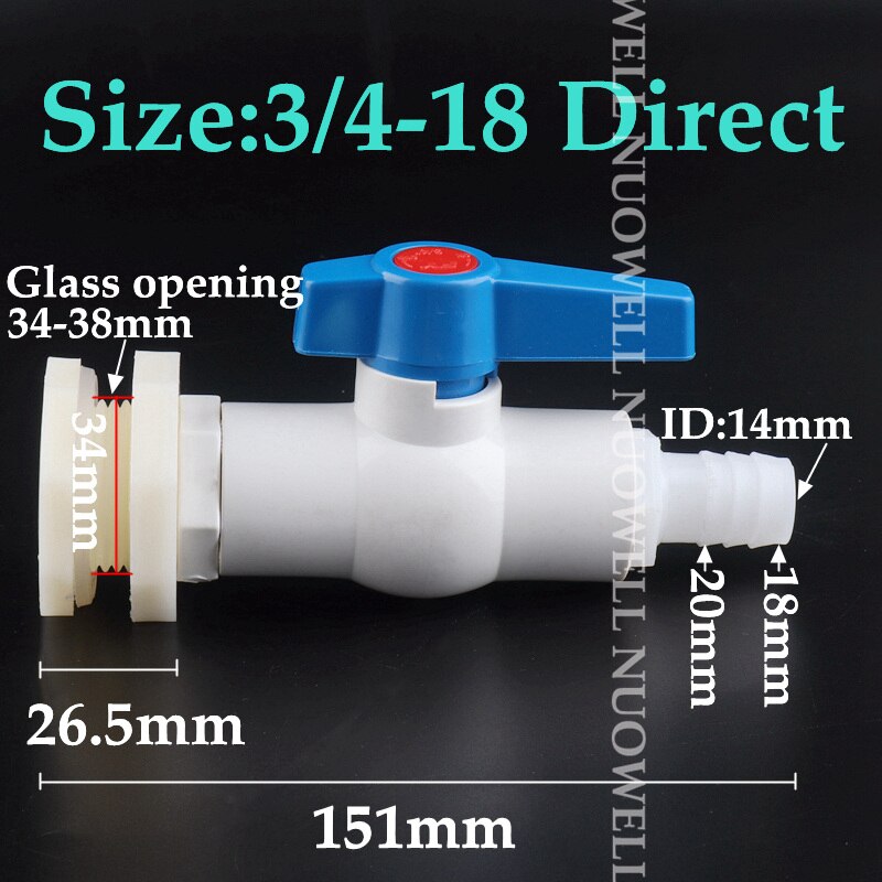 1Set 1/2 &quot;3/4 4-25Mm Aquarium Pagode Connector Combinatie Valve Aquarium Afvoer Joint Aquarium slang Drainage Accessoires: 3l4-18