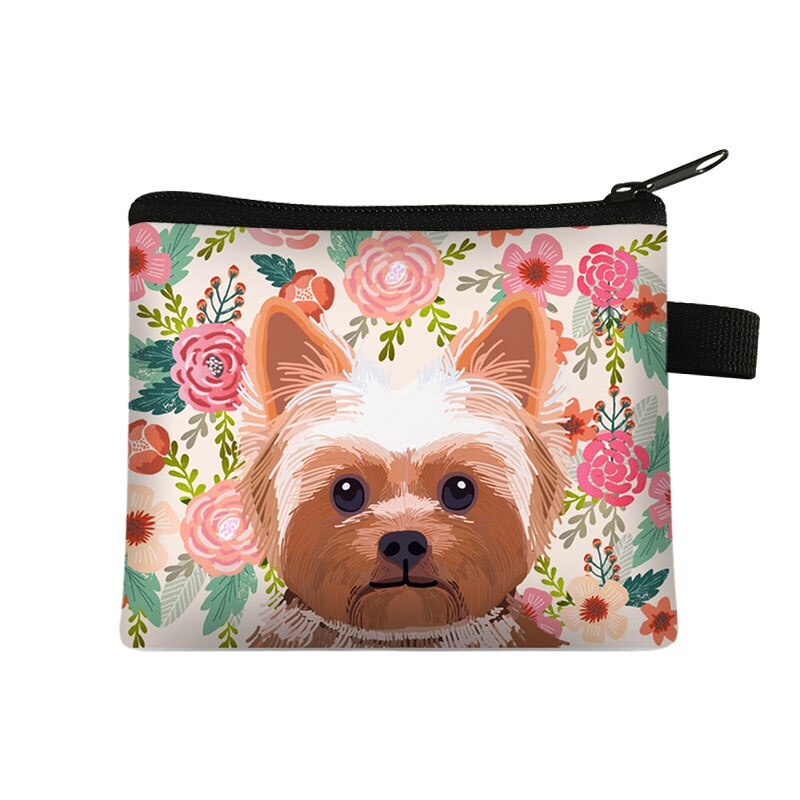 Einzigartige Katze Hund Mit Blume Malerei Münze Tasche Für Frauen Geldbörsen Mädchen Lippenstift Karte Tasche Mini Brieftaschen Für: lqbyhm07w