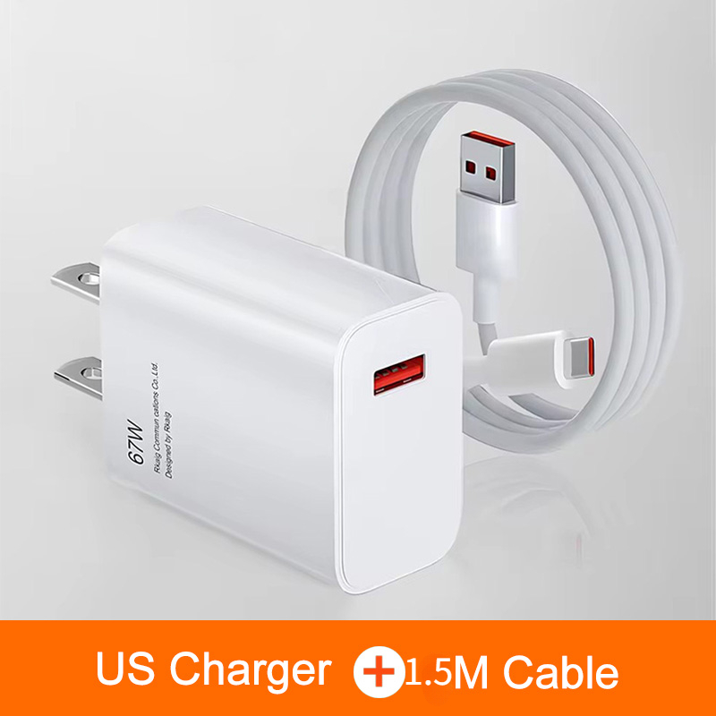 67W USB Fast Charger Quick Charge 3.0 QC3.0 for Xiaomi 14 13 12 11 Ultra Redmi Note 12T 13 Pro Turbo POCO F5 USB Phone Adapter: IT