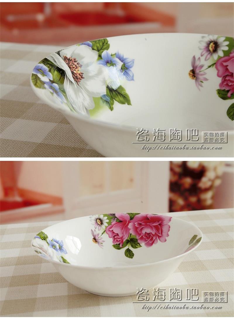 9 inch, bone china dinner serving tray, floral wedding decorative plates, ceramic soup plate, porcelain servies buffet dishes