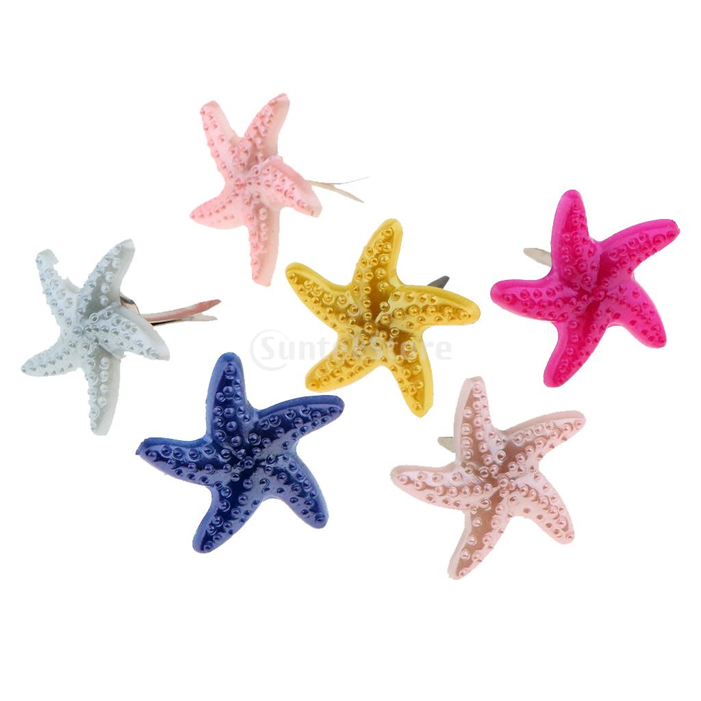Sujetador de papel con forma de estrella de mar para álbum de recortes, adornos metálicos para manualidades, 19mm, 50 unidades