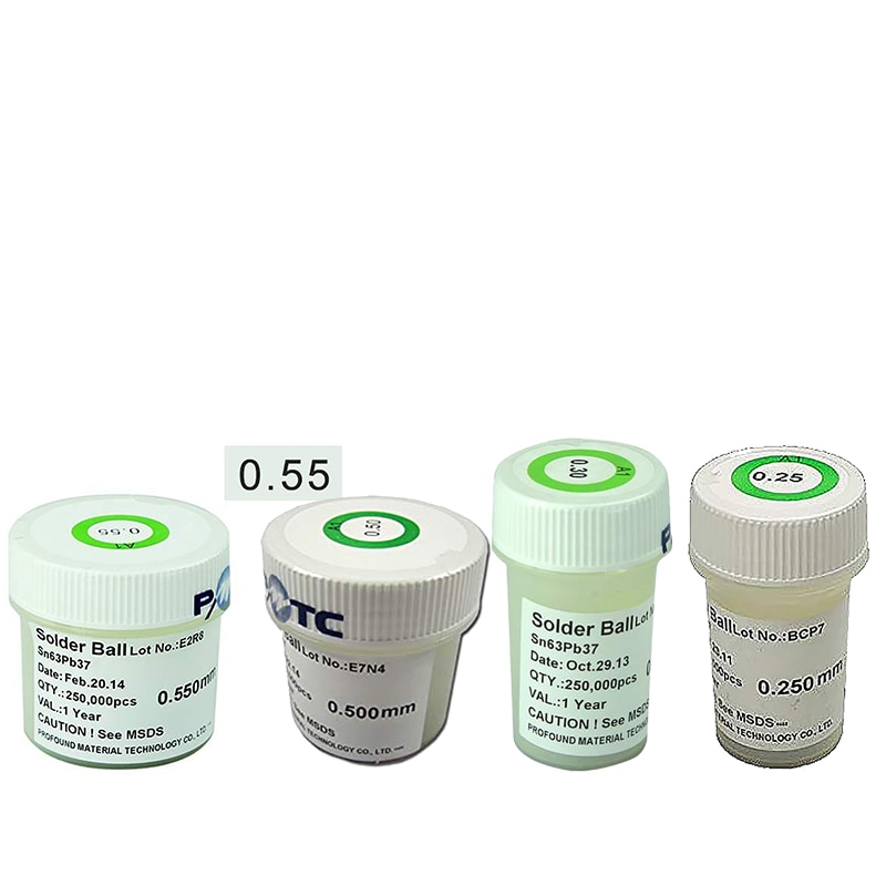 PMTC 250K Leaded BGA Solder Ball 0.2/ 0.25/ 0.3/ 0.35/ 0.4/ 0.45/ 0.5/ 0.55/ 0.6/ 0.65/ 0.76mm for BGA Rework Reballing Kit
