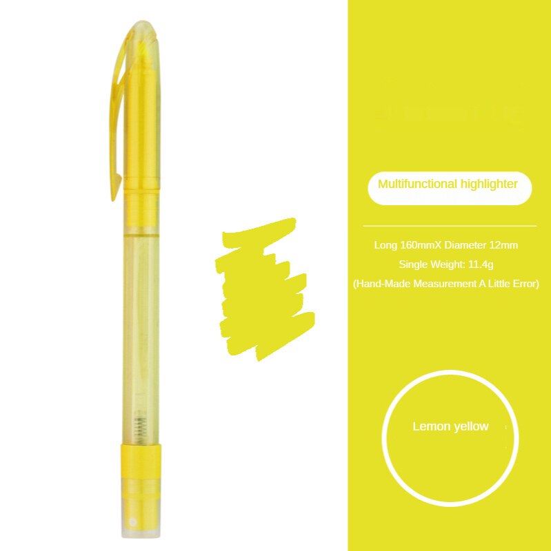 1pcs Multifunctional 6-color Spray Highlighter Can Be Used for Marking and Highlighting Students Stationery: Lemon yellow
