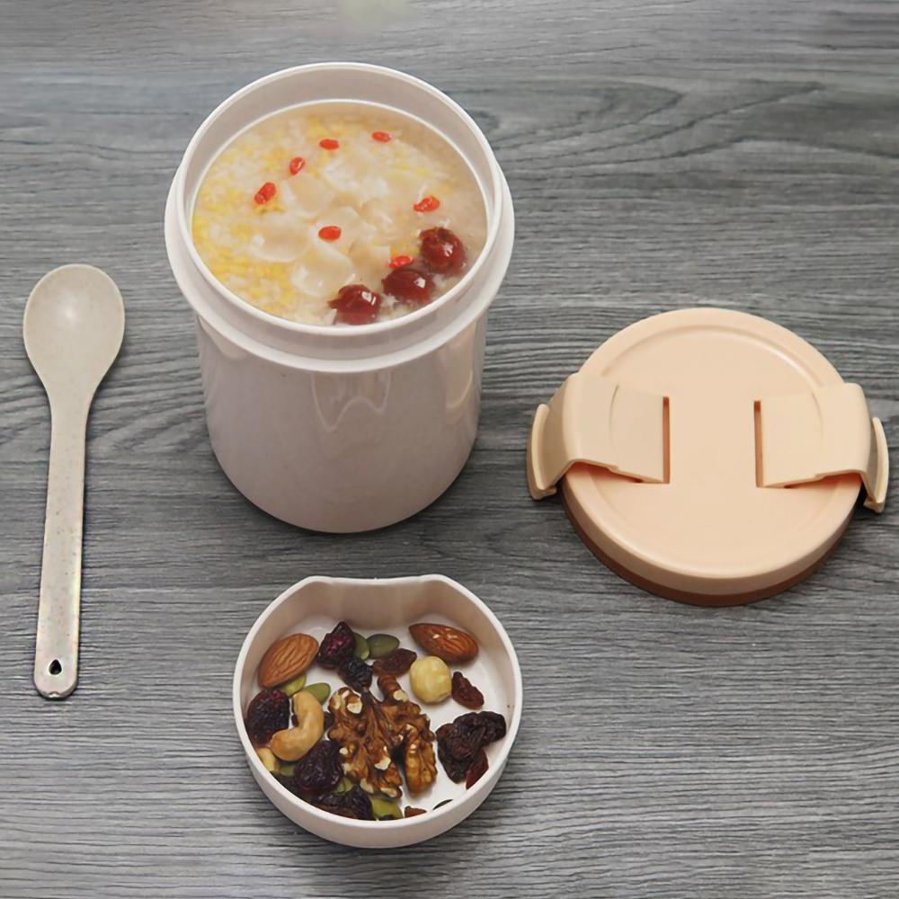 600Ml Draagbare Voedsel Thermos Bento Box Magnetron Servies Voedsel Opslag Container Verdikte Grote Lekvrije Soep Beker Met Deksel