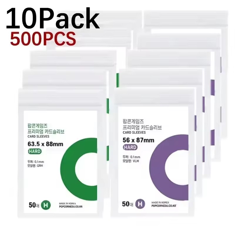 500/10 szt. Koreańskie Koszulki na Karty HD Przezroczyste Ochraniacze na Karty Kpop idol Ochronne Koszulki na Fotokarty etui na Zdjęcia Pudełko na Kartę prażona kukurydza: Burgundowy