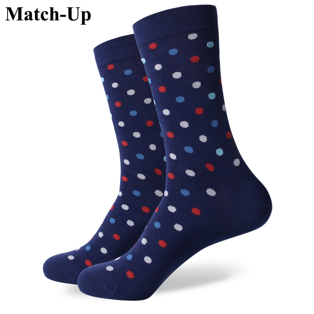 Match-Up Match-Up Samll dot men&#39;s combed cotton Business socks brand man US size(7.5-12)