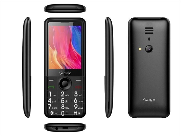 Samgle F5 Flash WCDMA 3G Bar Feature Mobile Phone Speed Dial 2.8" Color Display Flashlight Whatsapp Big Keyboard Phone For Elder: Standard / Black