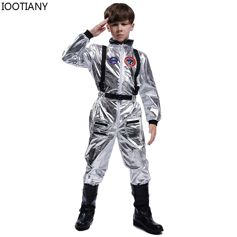Costume da astronauta per bambini, gioco di ruolo, costume da astronauta per halloween, tuta intera, costume da astronauta per ragazzi, set per spettacoli teatrali e feste di carnevale: M