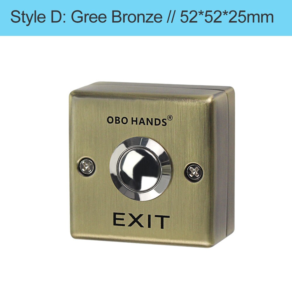 Bouton de sortie de porte en métal, ouvre-porte étanche pour serrure électrique, système de contrôle d&#39;accès, interphone vidéo: Style D