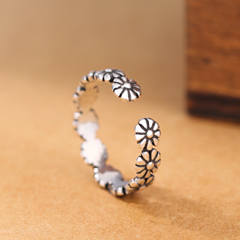 Persönlichkeit gotisch Jahrgang Blume Ringe Für Frauen Braut Hochzeit Engagement Punk Resizable Antike Ringe Felsen Schmuck