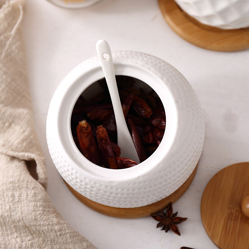 Duża 500 g solniczka ceramiczna pojemnik na przyprawy kreatywne pudełko robić przypraw wieloczęściowy zestaw podstawy słoiki robić przechowywania przybory kuchenne