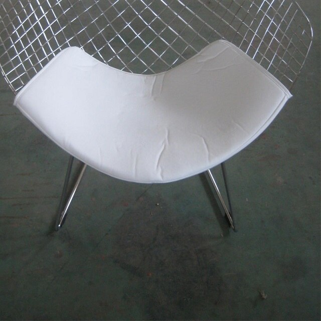Puder pude til diamant wire stol, sæde pads wire stol pude stol pad pu materiale, kun puden ingen stol: Hvid pude
