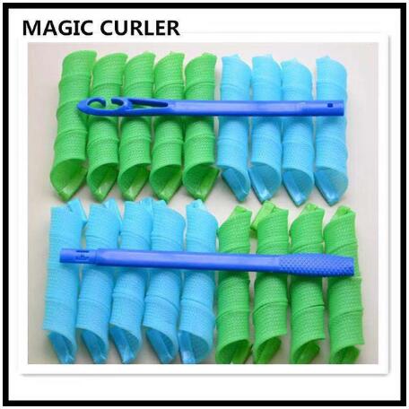 Bricolage 55cm Long bigoudis 40 pièces/ensemble rouleau magique bigoudi magique bigoudis spirale boucles Kit de coiffure: 18pcs 30cm 02