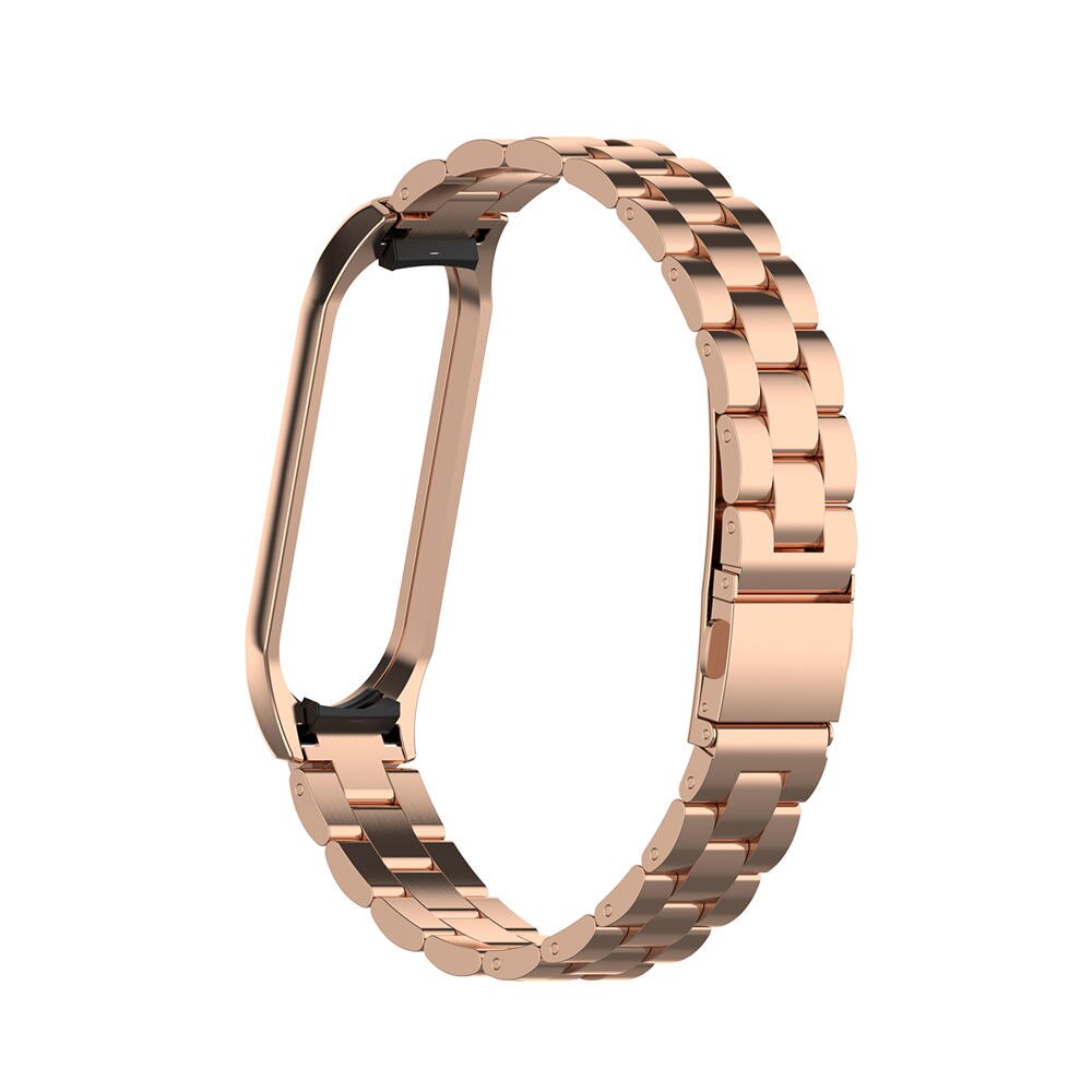 Mi band 4 para Xiaomi mi Band 4 correa de reloj de acero inoxidable para Xiaomi mi Band 3 pulsera inteligente Accessoriess + caja de Metal: Rose gold / Miband 4