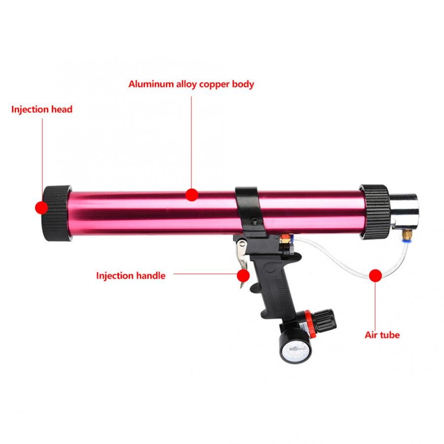 Pistolet à colle 15in pistolet à colle pneumatique en alliage d'aluminium verre mastic calfeutrage Air poignée outil