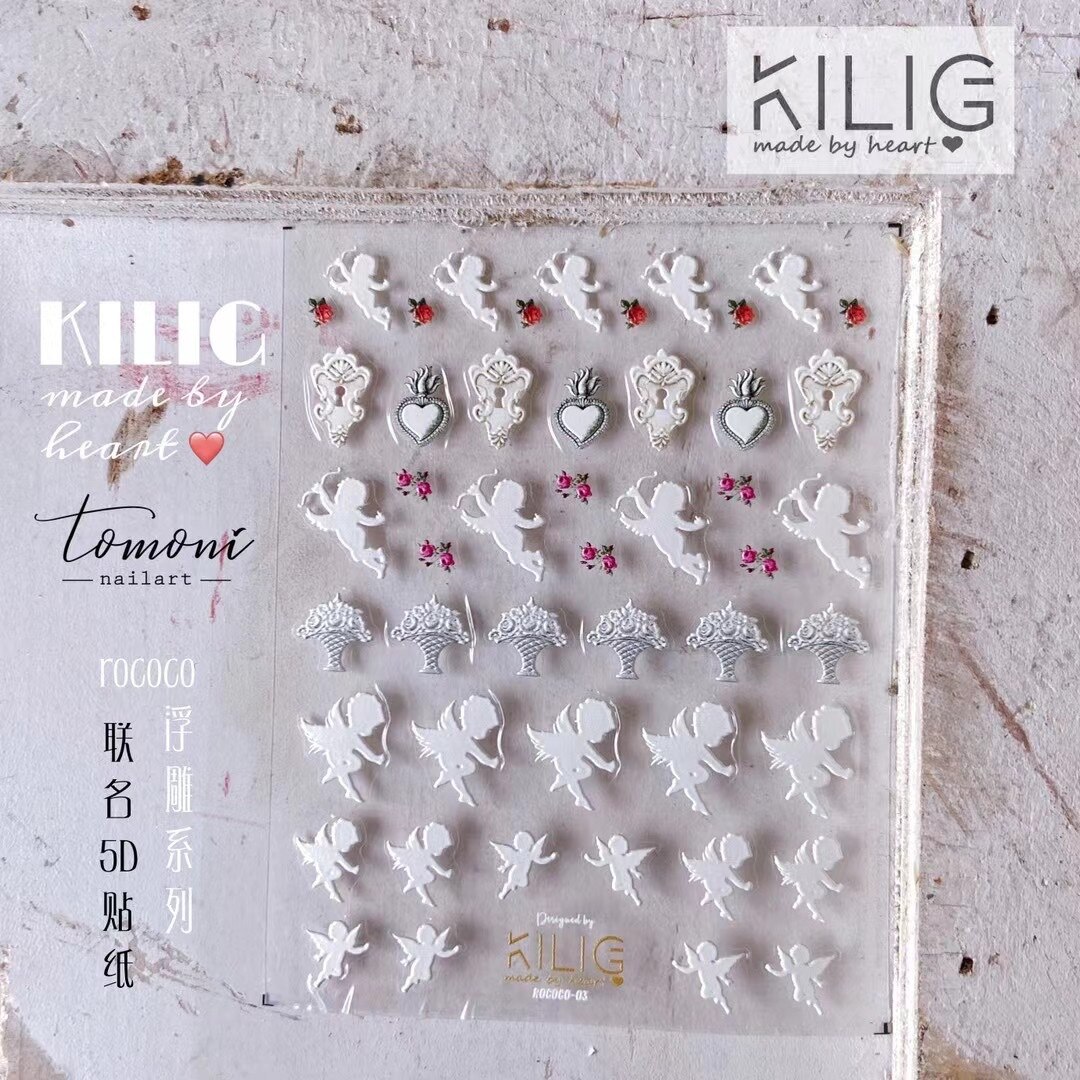 Nail art mærkat manicure designs kilig rokoko stil selvklæbende negle dekoration mærkat