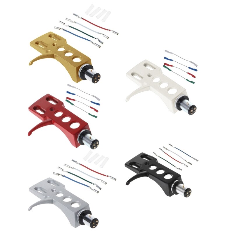 Gramofon Headshell uchwyt uniwersalny wkład gramofonowy LP wymiana fonografu uchwyt głowicy rysik przewód zasilający