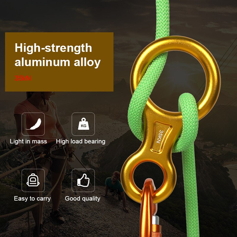 Outdoor Speed 8-ring Descent Device High Altitude Slow Descent Device Protector Outdoor Rock Climbing Equipment