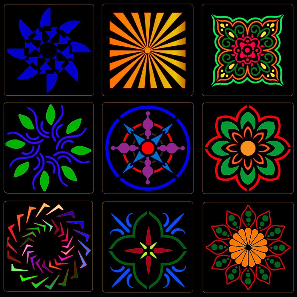 Plantilla de punteo de Mandala para dibujar plantillas de Mandala huecas, tela de rocas, herramientas de pintura artística de pared, accesorios para manualidades DIY