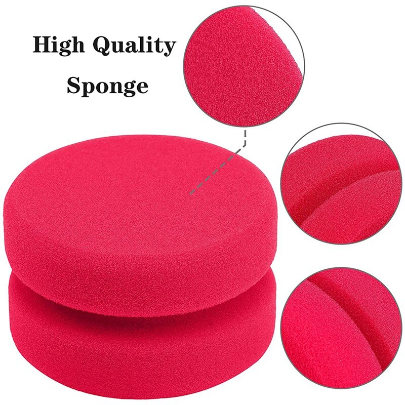 8 Pack Paint Sponge Applicator Detail Sponge Paint Round Wax Applicator Tire Shine Applicator (Red)
