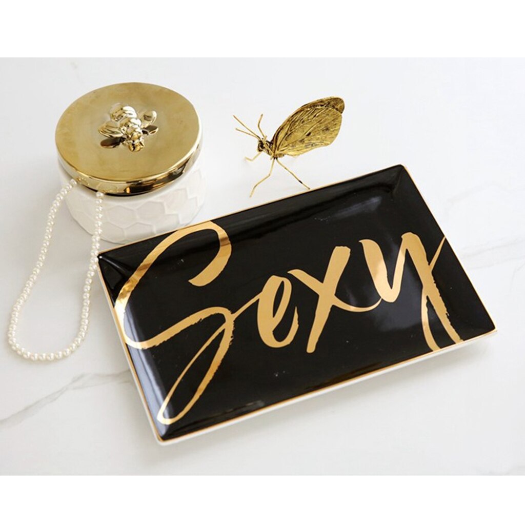 Caja de cerámica para guardar joyas, soporte para anillos, pendientes, collar, organizador para chica, amiga o mamá, novedad