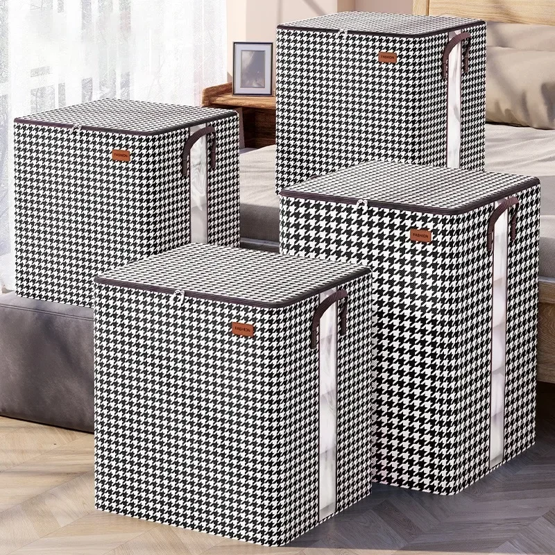 Quilt Storage Box Dustproof Organizers Non-Woven Wardrobe Space Saving Bag House-Moving Bedding Box Travel Storage Organization