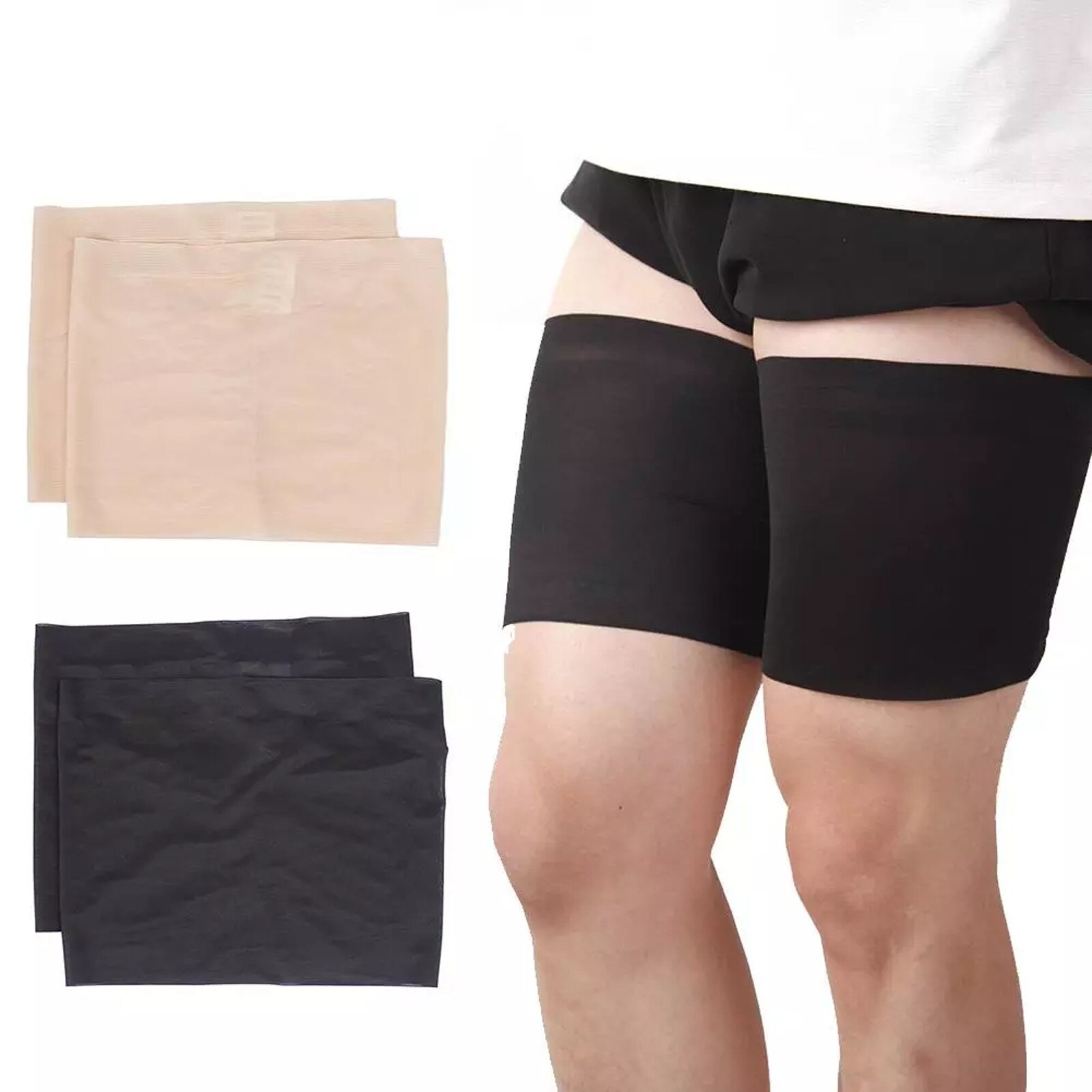 Sportleggings, rutschfeste silikonsocken, dehnbare, flache oberschenkelstulpen, große größen, reibungsarme beinstulpen, beinstulpen