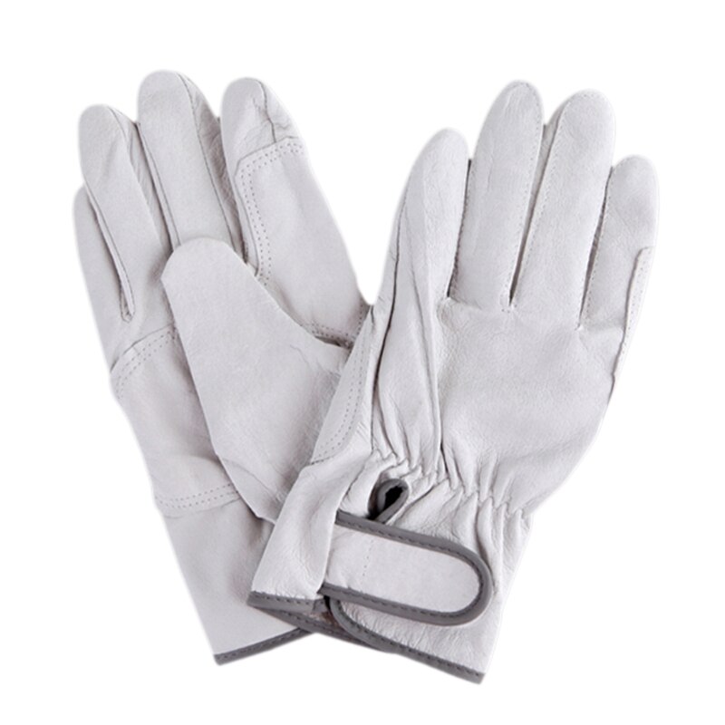 Guantes de trabajo para hombre, guantes finos de seguridad de cuero para el trabajo al aire libre: XL