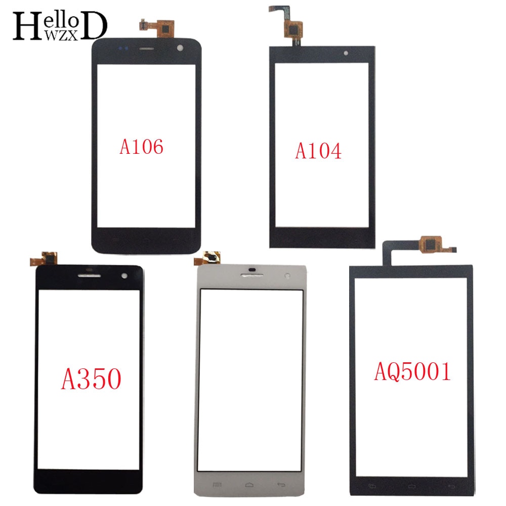 Tela de toque móvel painel para micromax a104 lona fogo 2 unir 2 a106 lona cavaleiro a350 suco 2 aq5001 digitador sensor
