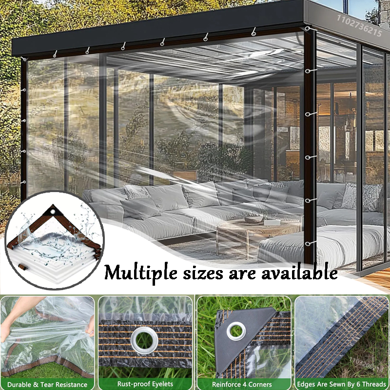 Film plastique Transparent imperméable, couverture étanche pour serre, balcon, plantes, tente isolante, terrasse extérieure, Protection UV