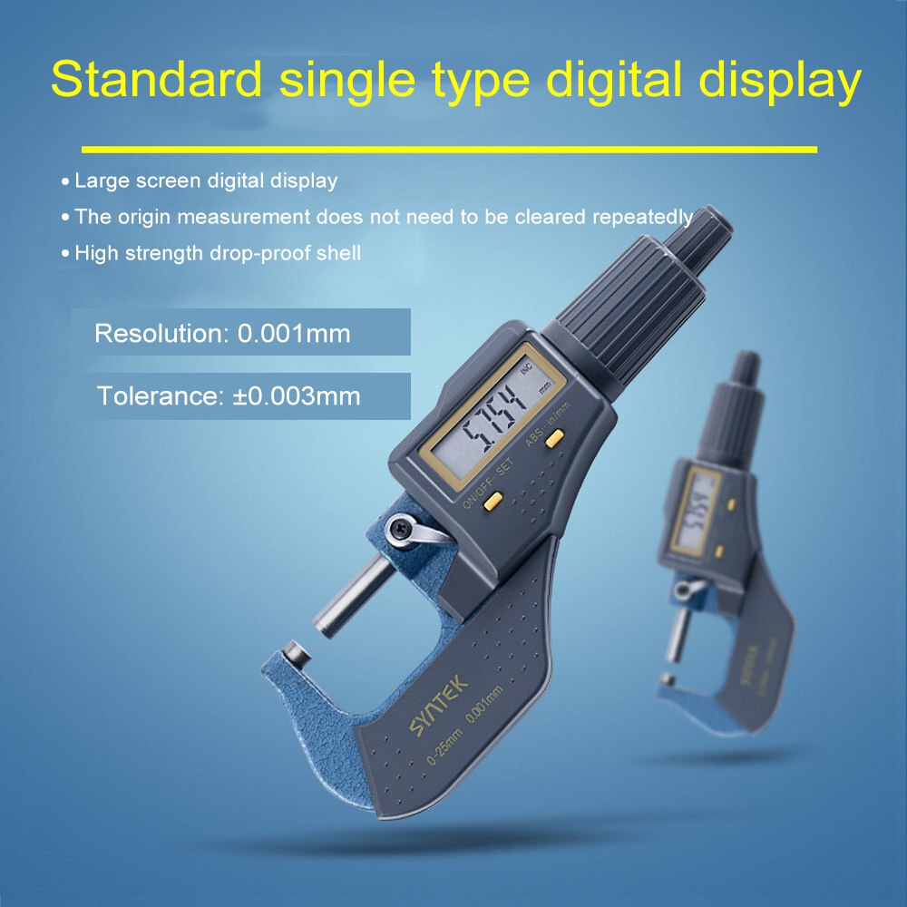 0.001mm Electronic Outside Micrometer 0-25-50 Mm Digital Micrometer Caliper Gauge Meter Micrometer Carbide Tip Measure Tools