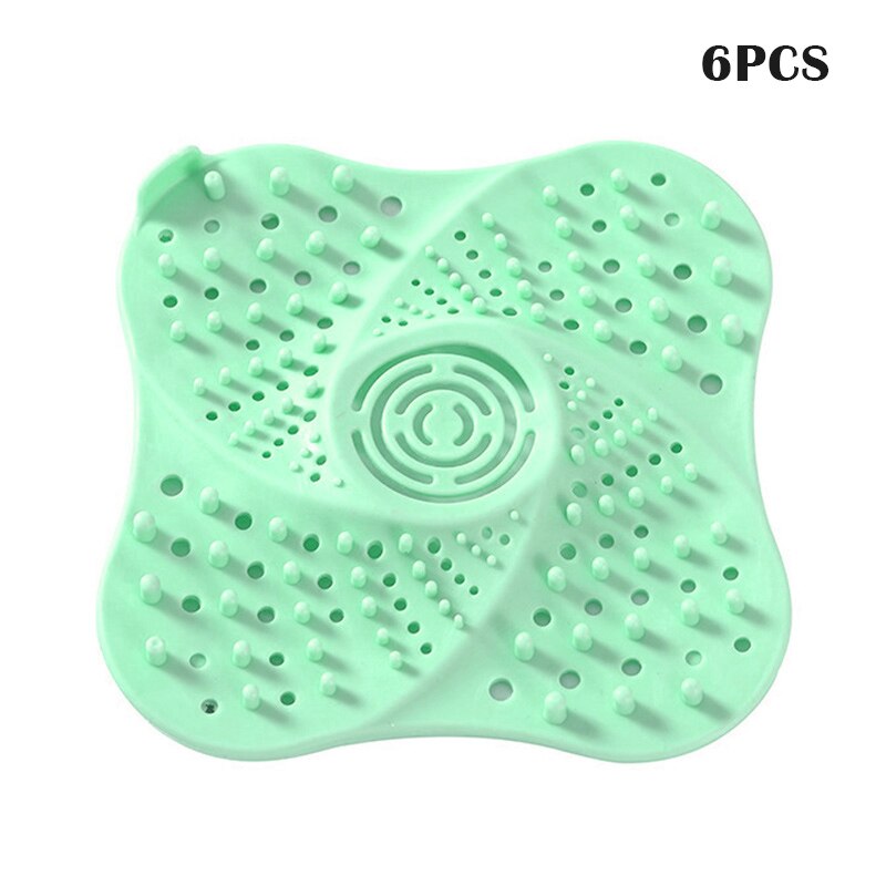 Nieuw 6 stuks doucheafvoer haarvanger badstop afdekking afvoerbeschermer tpr gootsteen afvoerzeef rioolfilters: Groente