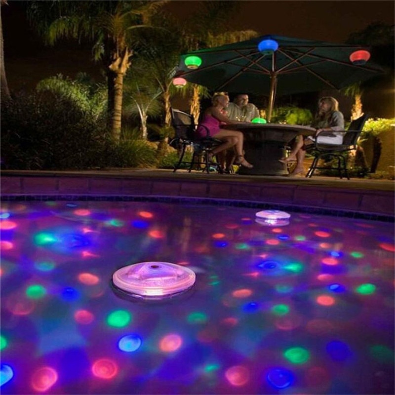 Batteridriven flytande undervattens ledd disco ljus glöd show pool badkar spa lampa färgglada badkar lampor pool lampor