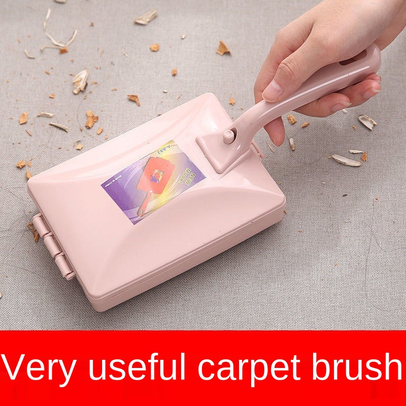 Brosse à Tapis & Table Double Rouleau – Ramasse Poils Animaux, Miettes, Poussière – Nettoyage Sans Effort En PP Robuste